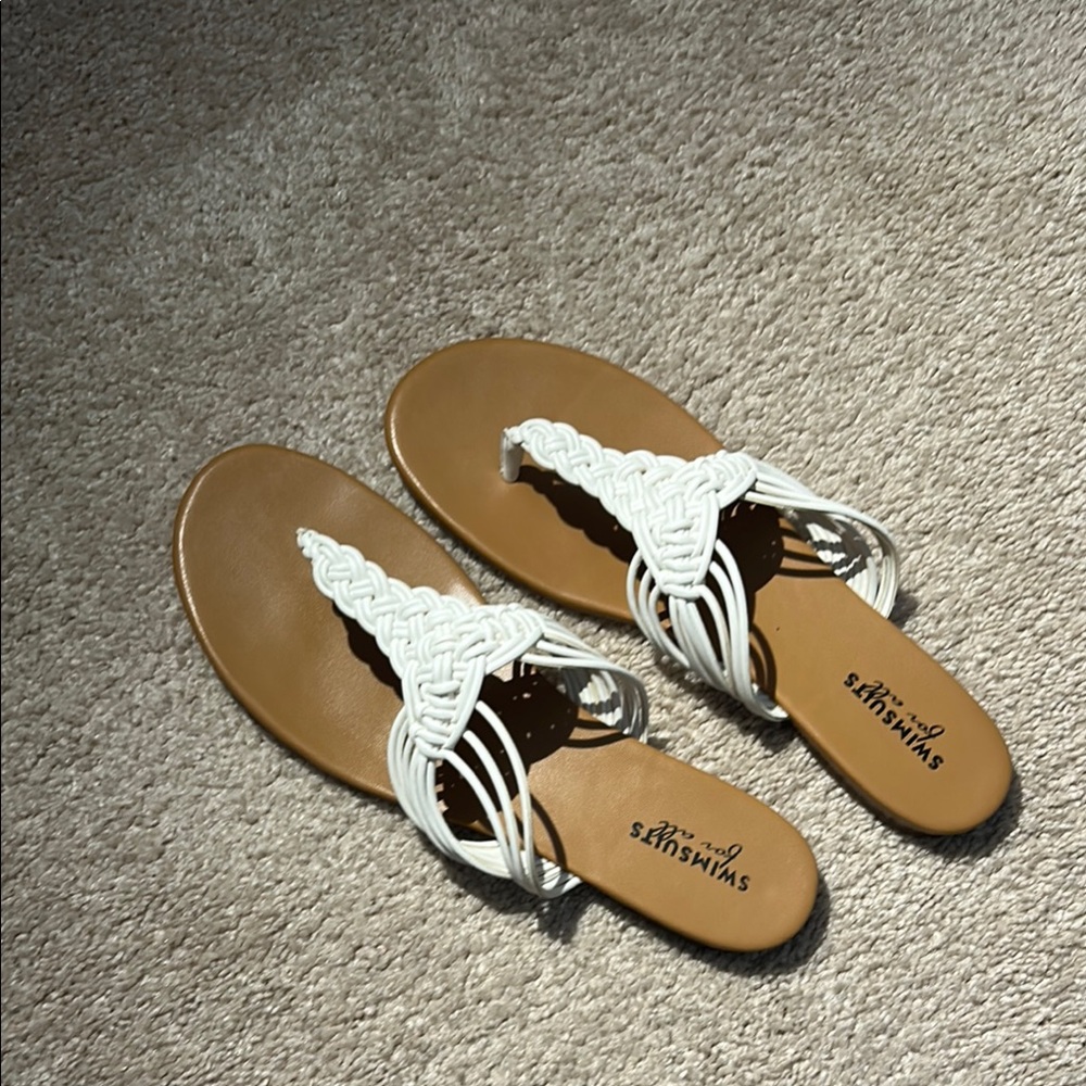 All White and Tan base Sandals